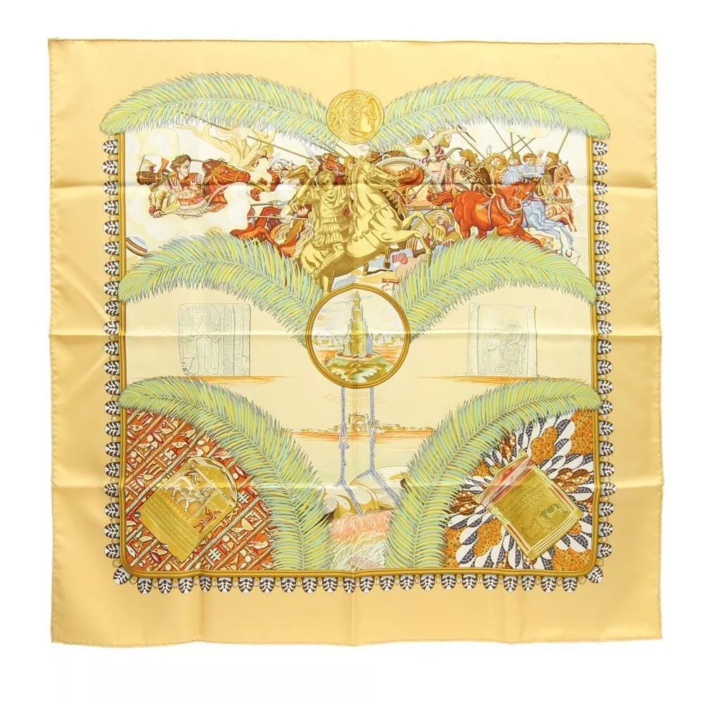Vintage HERMES PARIS Carre 90 Scarf GLOIRE d' ALEXANDRE 100% SILK Made in FRANCE
