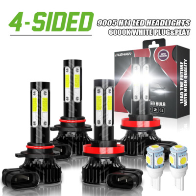 For Peterbilt 388 389 367 567 6000K 4 lados LED faro Hi/Lo Beam kit de bombillas