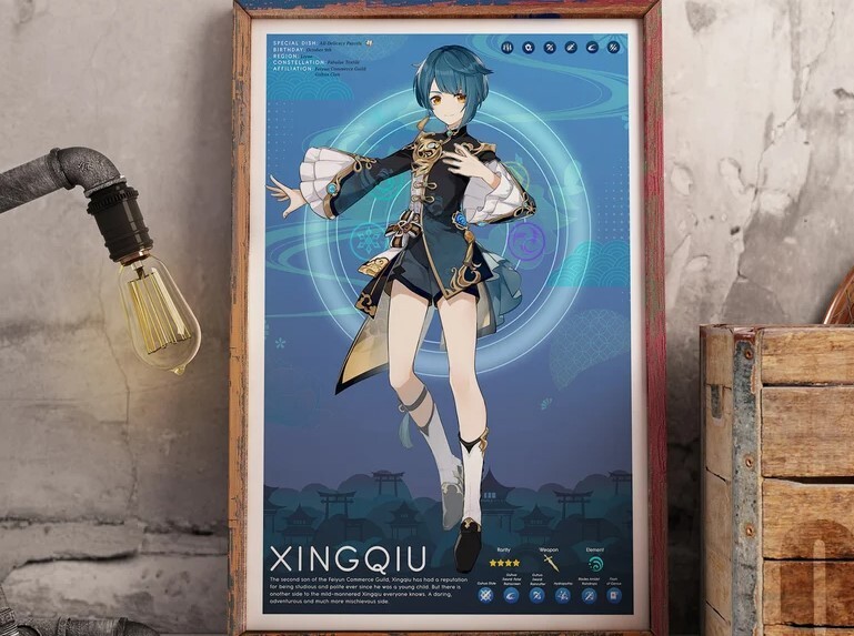 XINGQIU Genshin Impact Profile Poster Anime Poster eBay