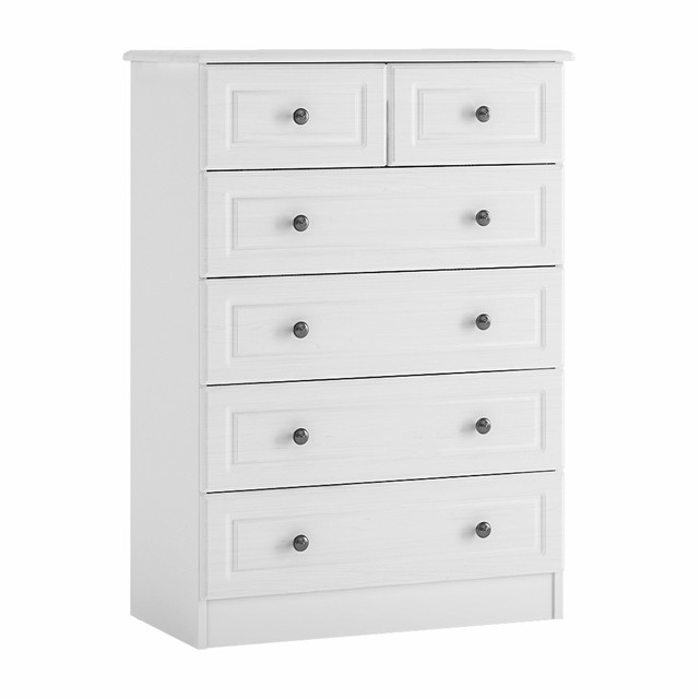 Hampton High Quality Mdf Textured 2 Plus 4 Chest Of Drawers White