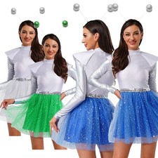 Frauen Kostüm Nacken Cosplay Strumpfhosen Kleid Hoch Satz Karneval Halloween