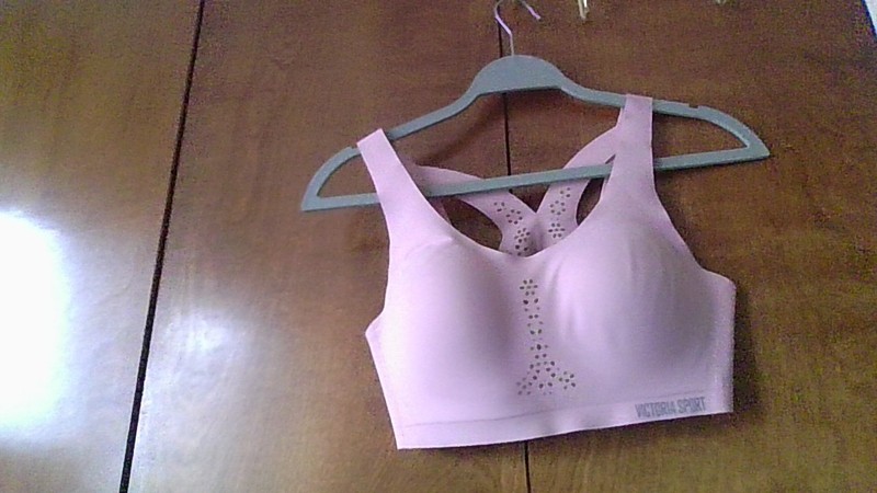 Victoria's Secret Angel Max Sport Bra Sz 34C Laser Cut Pink Ultimate Comfort EUC