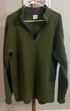 Men  s Columbia XL Green 1/4 Zip Pullover Soft Knit Ribbed Sweater