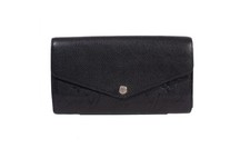 Authentic Louis Vuitton Black Monogram Empreinte Leather Sarah Wallet