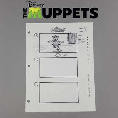 #ad The Muppets 2011 Production Used Storyboard Lead Rat Cleaning the Theater $49.00