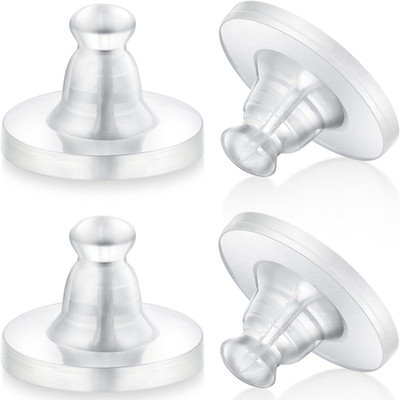 Earring Backs Rubber,100Pcs Soft Clear Earring Backs for Studs,Hypoallergenic Si