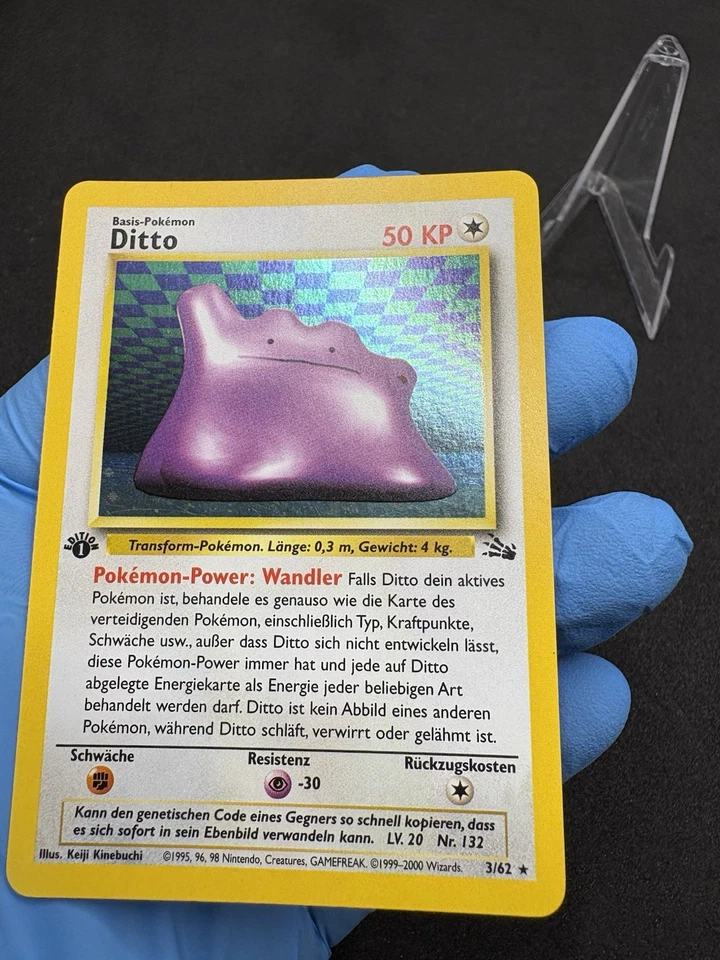 Pokémon Karte Ditto | 3/62 | 1.Edition | Deutsch | Fossil Set | NM - Bild 3 von 4