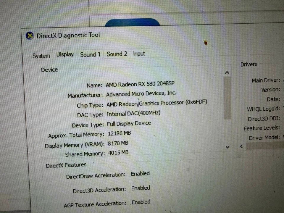 - AMD RADEON RX 580 2048SP 8GB Desktop GDDR5 Video Graphics GPU Card - 58020 - Image 3 of 3