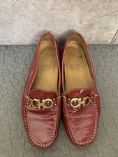 Salvatore Ferragamo Womens Gancini Bit Patent Loafers Size US7C EU 37.5-38