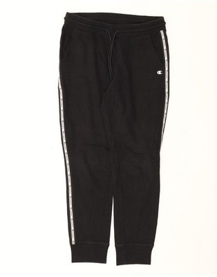 Champion Womens Graphic Tracksuit Trousers Joggers UK 12 Medium  Black DA05