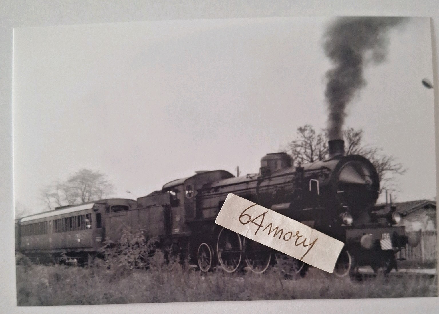 Fotografia Locomotiva a vapore FS Gr 685.196 in spinta  6 Novembre 1977