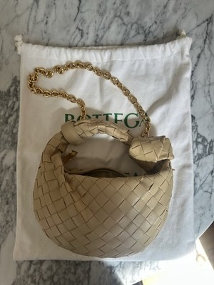 Bottega Veneta Woven Chain Top Handle Bag Gold Hardware Dust Bag