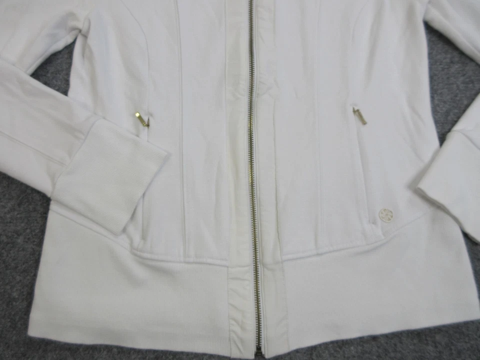 Chaqueta de lujo Lilly Pulitzer para mujer pequeña blanca con cremallera frontal ropa deportiva atlética Foto 2 de 4