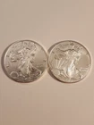 American Silver Eagle Coins, Lot of 2 - 2016 1oz .999 Fine Silver, 2oz of Silver