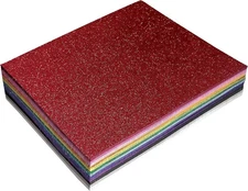 36 Pack Glitter Foam Sheets, 9 x 12 Inch, Assorted 12 Colors, for Arts and Cr...
