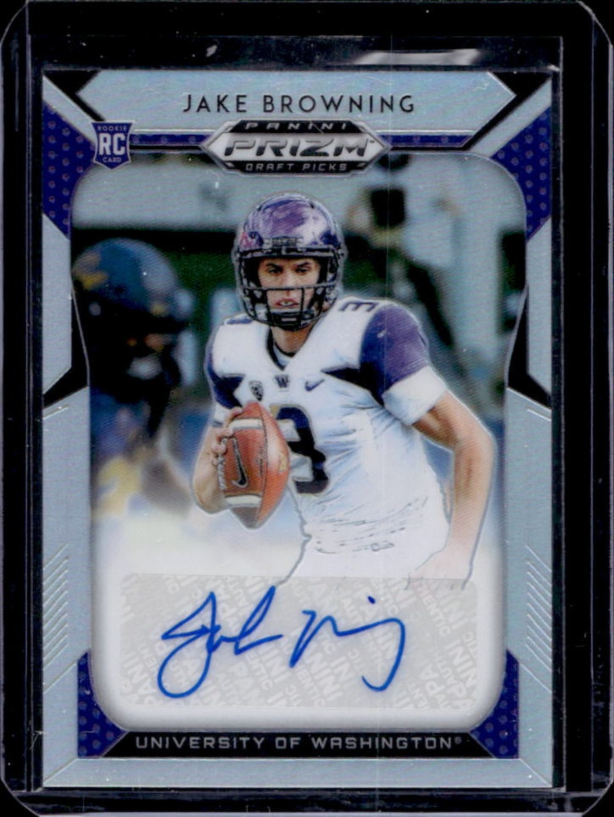2019 Prizm Draft Picks Jake Browning Prizm Silver Auto RC #278 Huskies