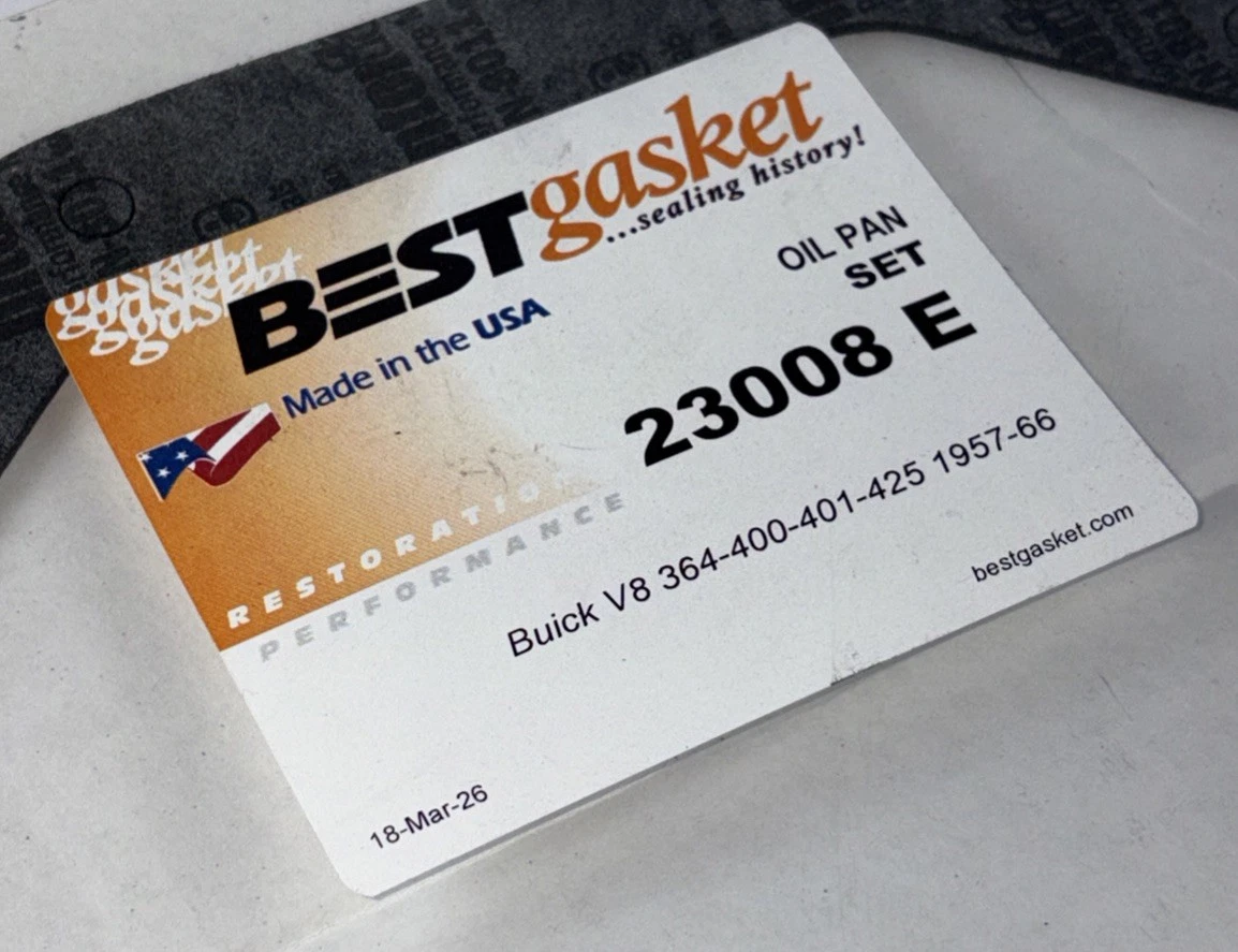 Best Gasket 23008E Oil Pan Gasket Set Buick V8 364 400 401 425 1957-1966 photo 2