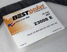 Best Gasket 23008E Oil Pan Gasket Set Buick V8 364 400 401 425 1957-1966 thumbnail 2