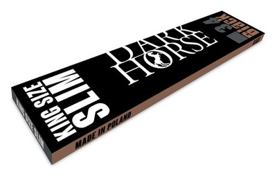 10 Heftchen Dark Horse Black, King Size Slim Papers, 34 Blatt pro Heft