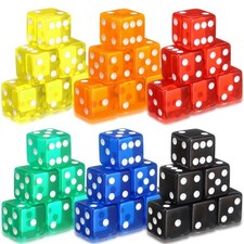 36 Pcs 19 mm D6 Dice Casino Style Craps Dice Sets, Fashion Color