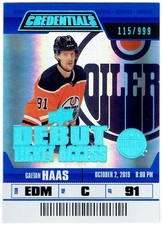 2019-20 Upper Deck Credentials Debut Ticket Access GAETAN HAAS 67 115/999 Rookie