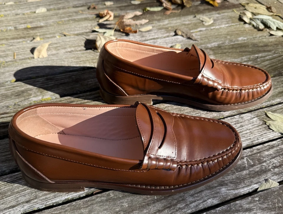 Mocasín para mujer J Crew Winona de cuero marrón talla 7 Preppy Academia Classic Foto 3 de 4