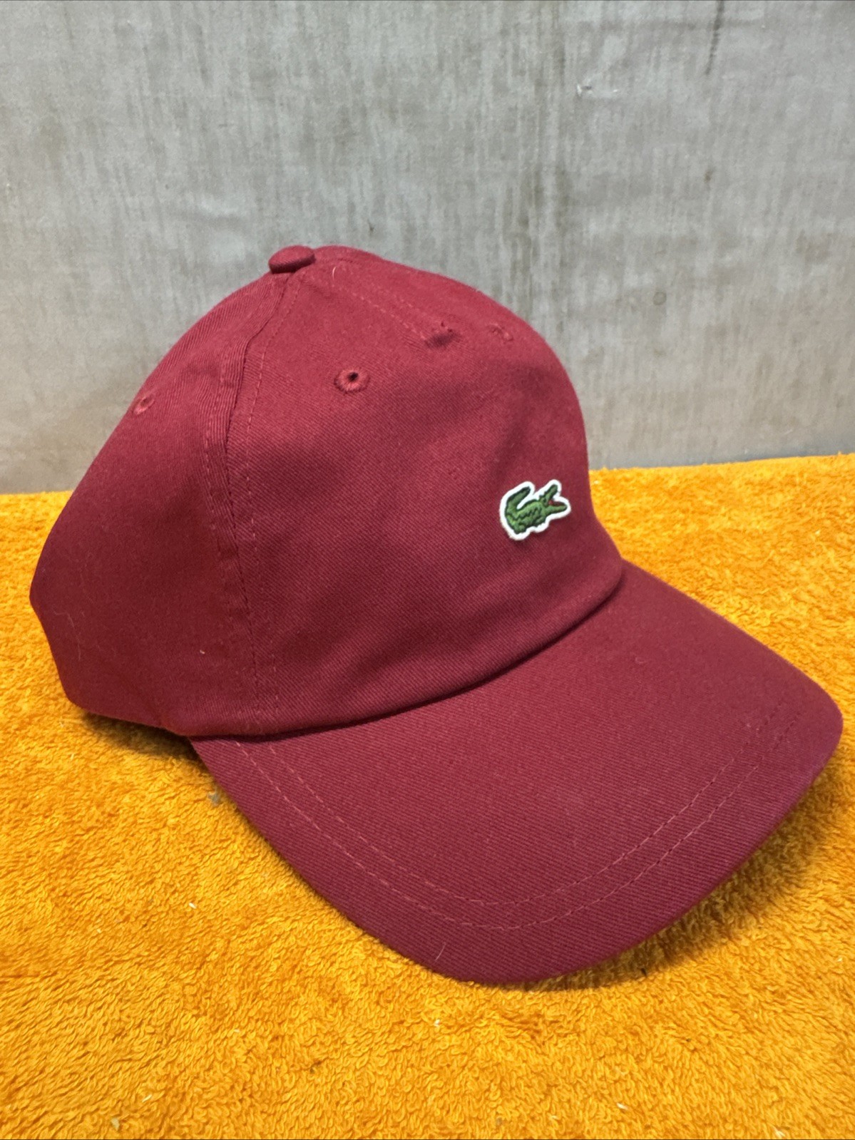 N• Lacoste Red Small Croc Unisex Adjustable Cotton Twill Cap One Size thumbnail 3