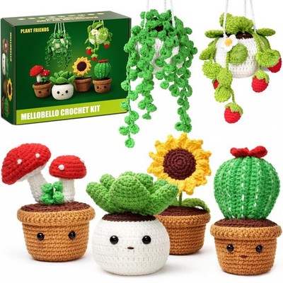 Crochet Kit for Beginners - 6 Styles Plant with 