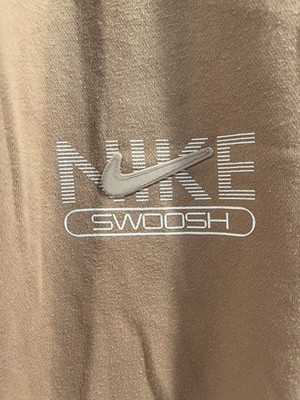 Nike Sportswear Swoosh Fleece Joggers Beige Size S Sporty Cozy Casual Sweatpants