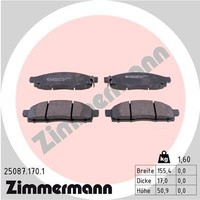 Zimmermann Bremsbelagsatz, Scheibenbremse 25087.170.1 Passend FüR Nissan