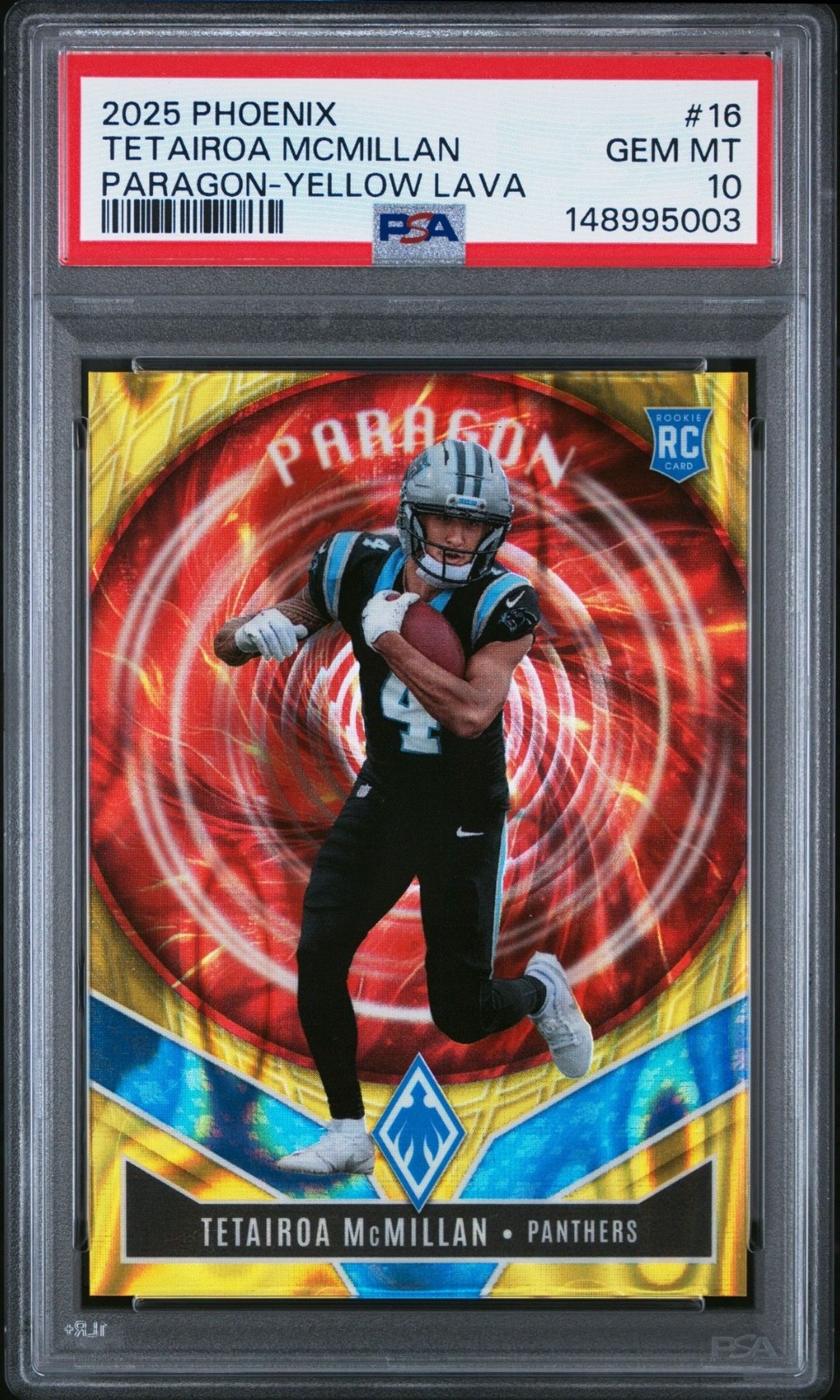 Tetairoa McMillan Panini Phoenix Paragon #16 Yellow Lava