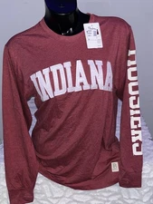 INDIANA HOOSIERS NCAA PRESSBOX WOMENS CANYON LONG SLEEVE T-SHIRT NWT MEDIUM