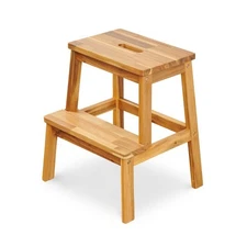 Wooden stool 2 Wooden stools, adult and child solid acacia wood footstools