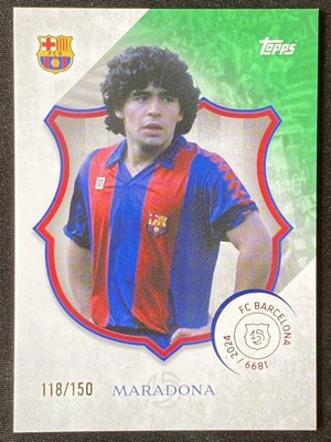 ⚽💎🐐 2024-25 Topps FC Barcelona Legacy Anniversary Green /150 Diego Maradona 🐐