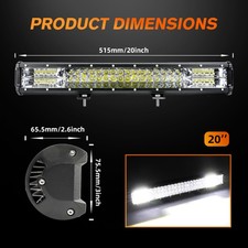 10 20 Slim Led Work Light Bar Spot Flood Combo Offroad Driving Fog Atv 4wd Suv