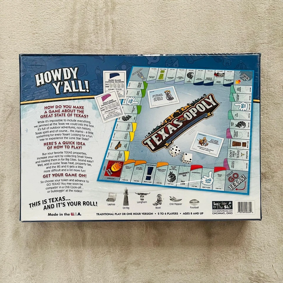 TexasOpoly State of Texas Monopoly Style Board Game BRAND NEW SEALED - Image 2 of 3