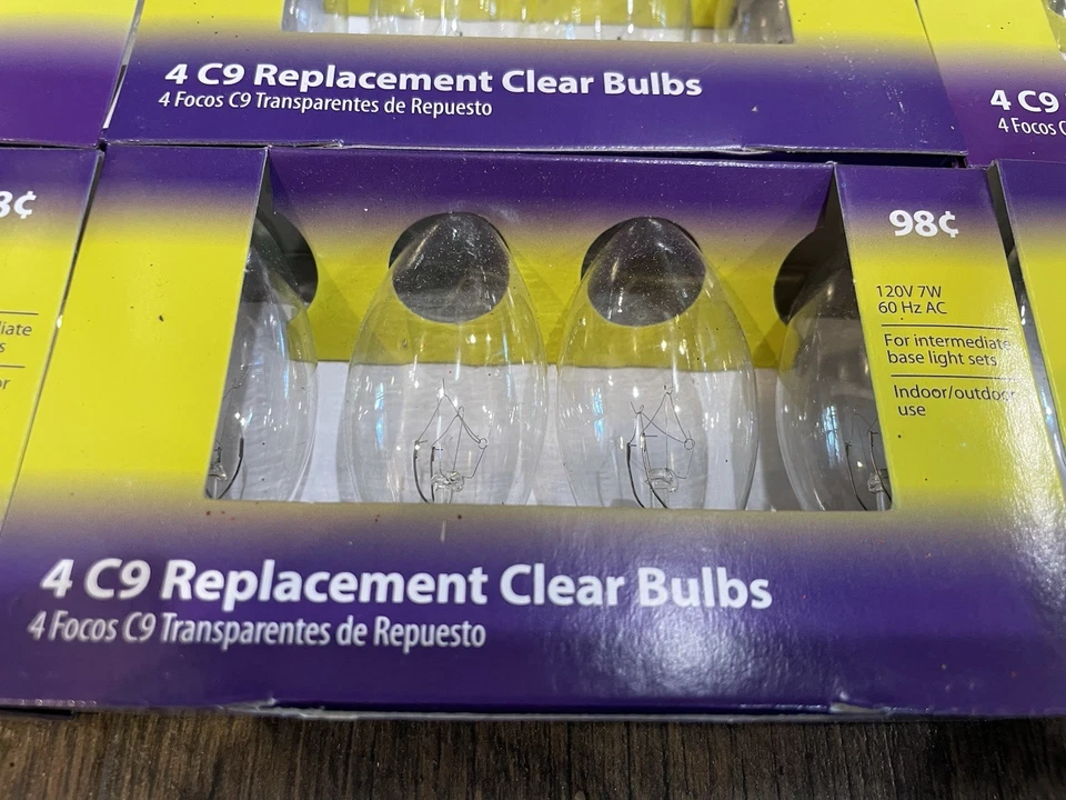 9x4 36 C9 Christmas REPLACEMENT LIGHT BULBS Clear GLASS Lot NEW Light Keeper Pro - Image 2 of 4