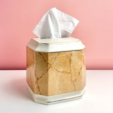Vintage Croscill Carrara Porcelain Tissue Box Cover