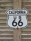 VINTAGE CALIFORNIA ROUTE 66 CALIFORNIA STATE AUTO ASSN.   PORCELAIN SIGN 16 X 15