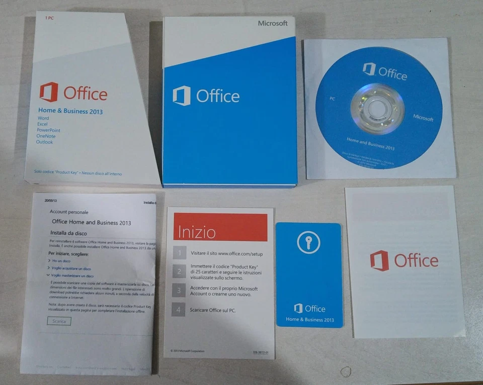 Microsoft Office 2013 Home and Business Product Key Card e DVD con Key originale - Immagine 3 di 4