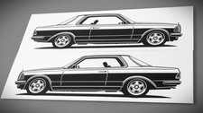 Mercedes W123 CE Sticker Silhouette Mercedes W123 CE 2x Aufkleber Schwarz neu Mercedes W123 CE Sticker Silhouette Mercedes W123 CE 2x Aufkleber Schwarz neu