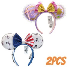 Disney Rapunzel Tangled Pascal Minnie Bow Ears American Flag Minnie Bow Ears 2PC
