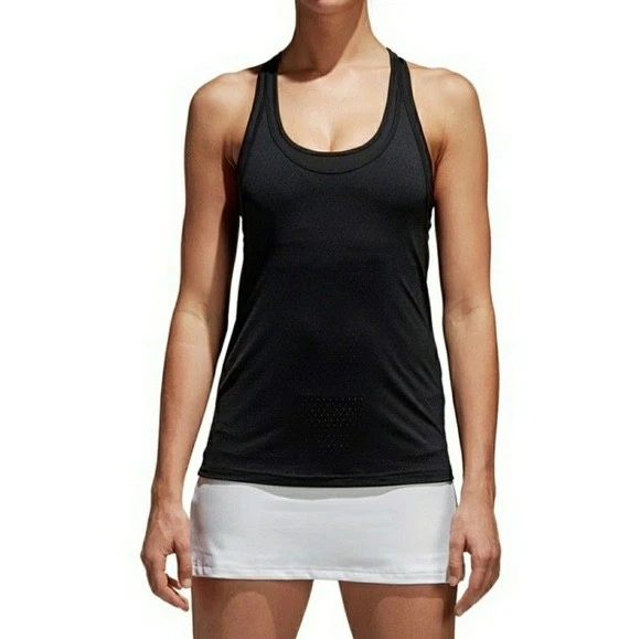 Camiseta sin mangas Adidas para mujer negra tenis pickleball con tiras talla M almohadilla incorporada nueva con etiquetas Foto 4 de 4