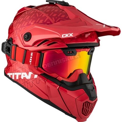 CKX Shine Red Titan Air Flow Backcountry Roar Helmet w/210° Goggle - 516185