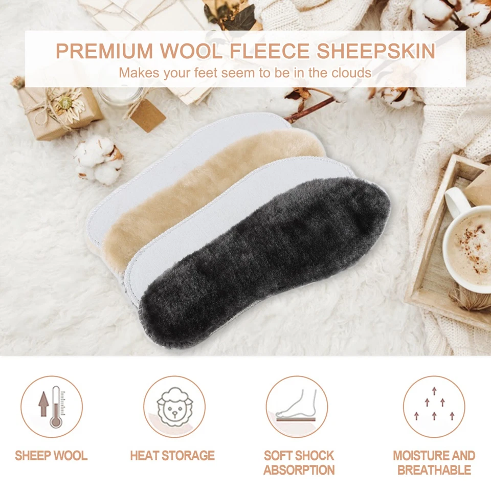 Furry Shoe Insoles Thick Winter Warm Inner Soles for Men and Women Work Boots - Image 2 of 4