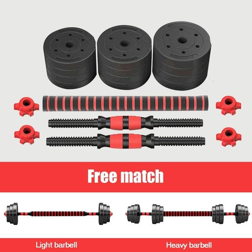 SET 2 MANUBRI E DISCHI KIT PALESTRA 20KG PESI BILANCIERE 10 KG MANUBRIO 1 - Foto 2 di 7