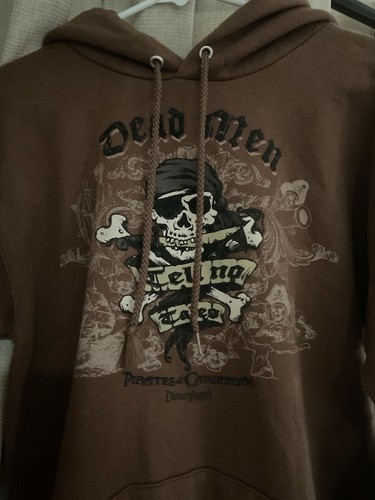 DISNEY Pirates of the Caribbean Hoodie Sweatshirt Dead Men Tell No Tales Sz Sm - Picture 3 of 4