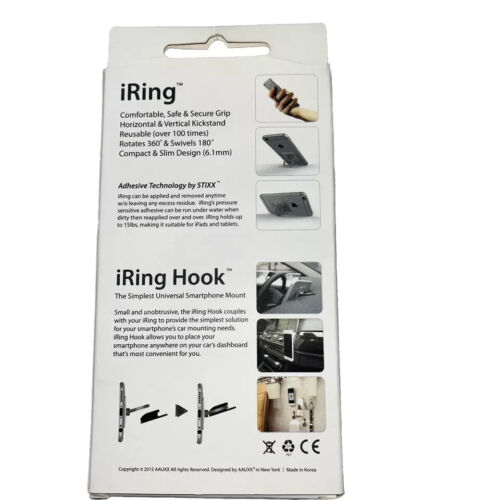 Black Authentic iRing Kickstand 4 iPhone Android Universal Smartphone Mount. M3 - Picture 2 of 4