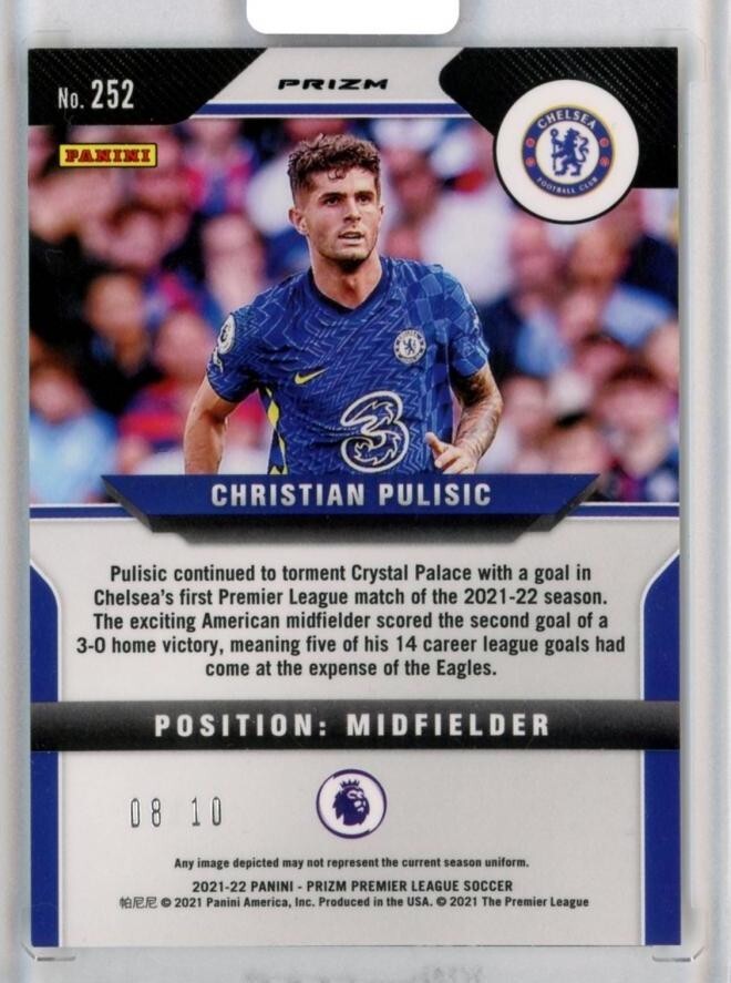 Christian Pulisic 021-22 Panini Prizm Premier League Gold
