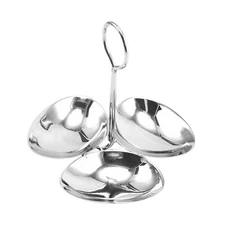 Condiment Serving Bowl Divided Serving Tray Chip Dips Serving Stainless Steel 3